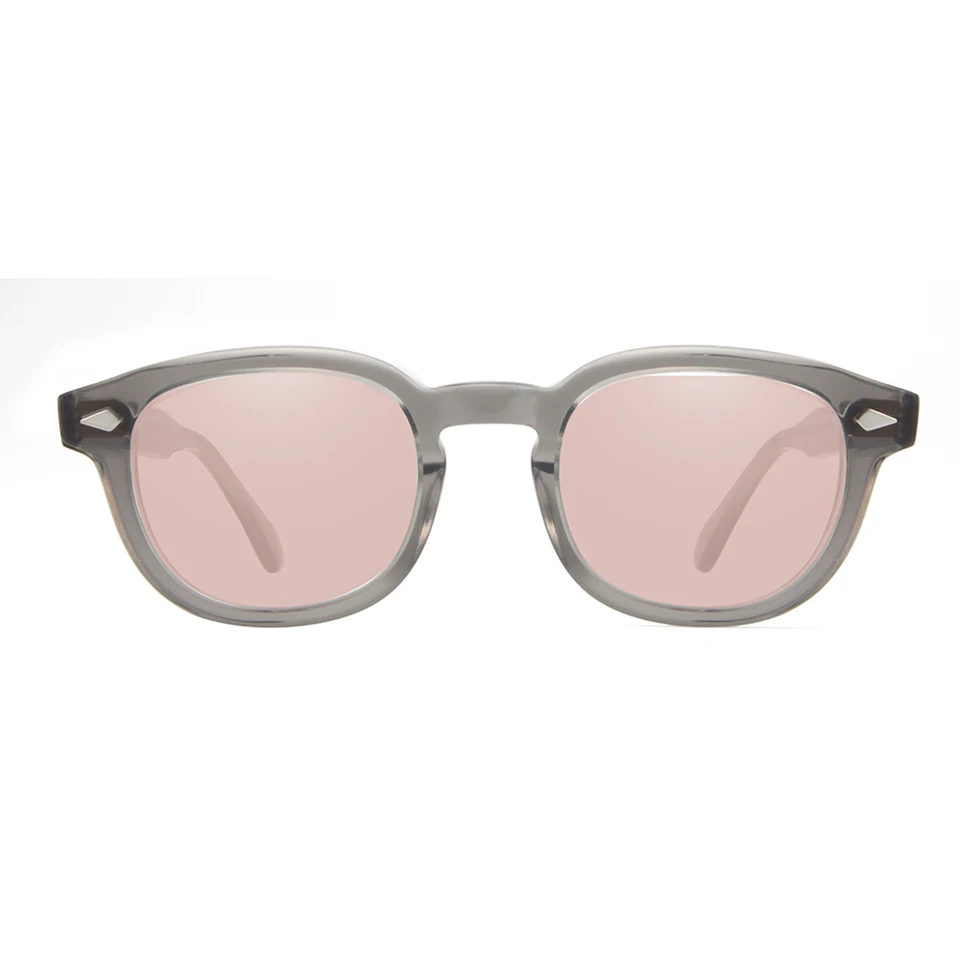 Johnny Depp Kristal Gri Asetat Güneş Gözlüğü Yeşil Renkli güneş gözlüğü Erkekler Kadınlar İçin Retro Yuvarlak Gafas De Sol Adam UV400