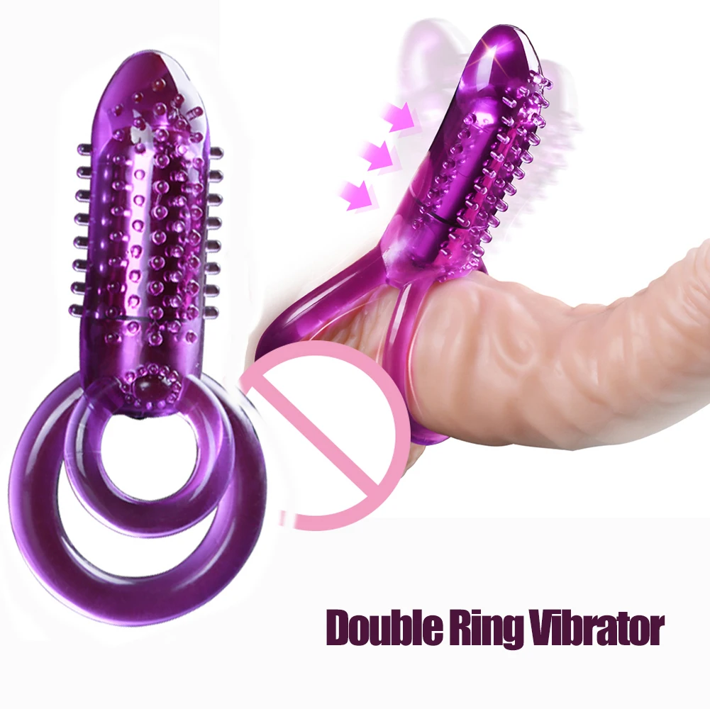 Çift Penis Vibratörler Halka Seks Oyuncakları Kadınlar İçin Klitoris Stimülatörü CockRing Erkek Yapay Penis Strapon Mermi Titreşimli Samimi Ürünler
