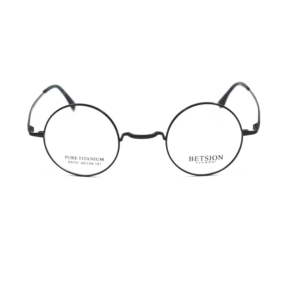 BETSION Titanyum Gözlük Vintage küçük Yuvarlak 42 44mm Gözlük Çerçeveleri Erkek Kadın John Lennon Miyopi Gözlük Reçete Gözlük