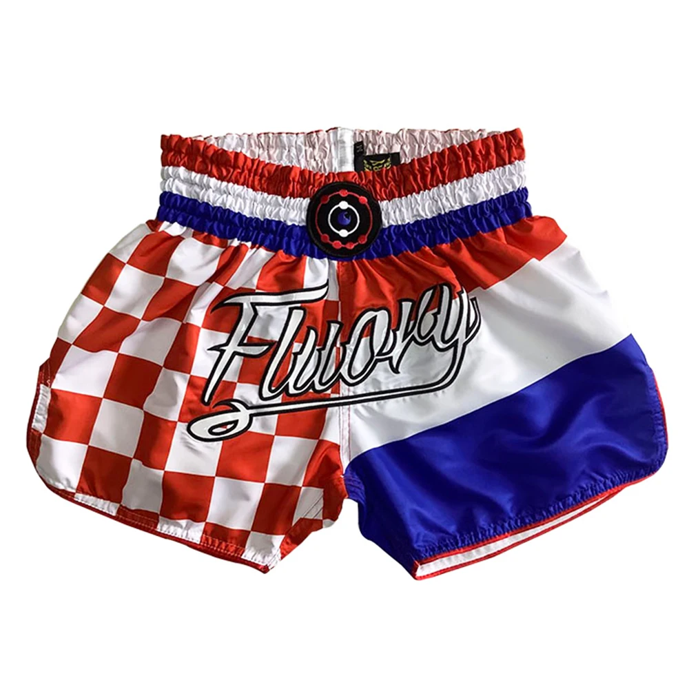 FLUORY MTSF92 MMA Mücadele Muay Thai Şort Boxeo Boxer Eğitim Spor Yüksek Kaliteli Kick Boks Spor Atletik Pantolon Çocuk İçin