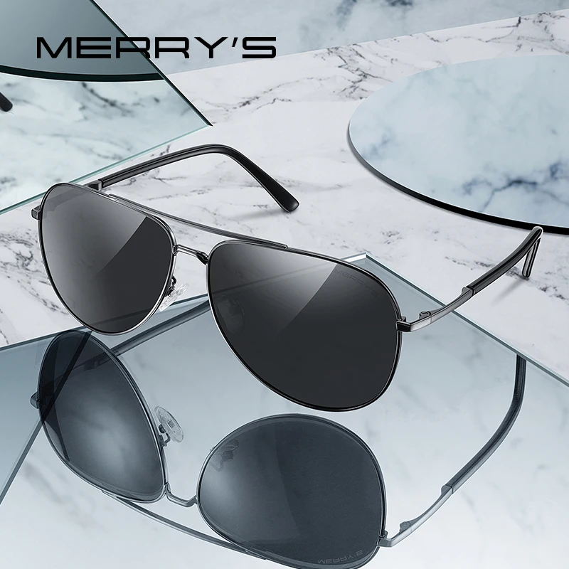 MERRYS tasarım Erkekler Pilot Güneş Gözlüğü Sürüş Balıkçılık Için Klasik HD Polarize Erkek Gözlük UV400 Koruma S8336
