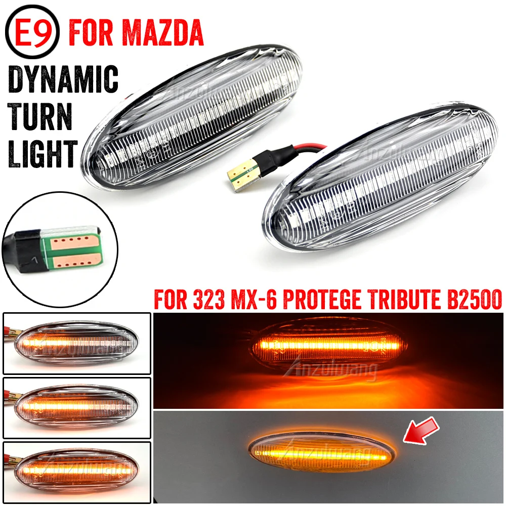 MAZDA 323 için Familia Protege Tribute MX-6 Astina Lantis dinamik LED dönüş sinyal lambası sıralı yan işaretleyici gösterge işığ