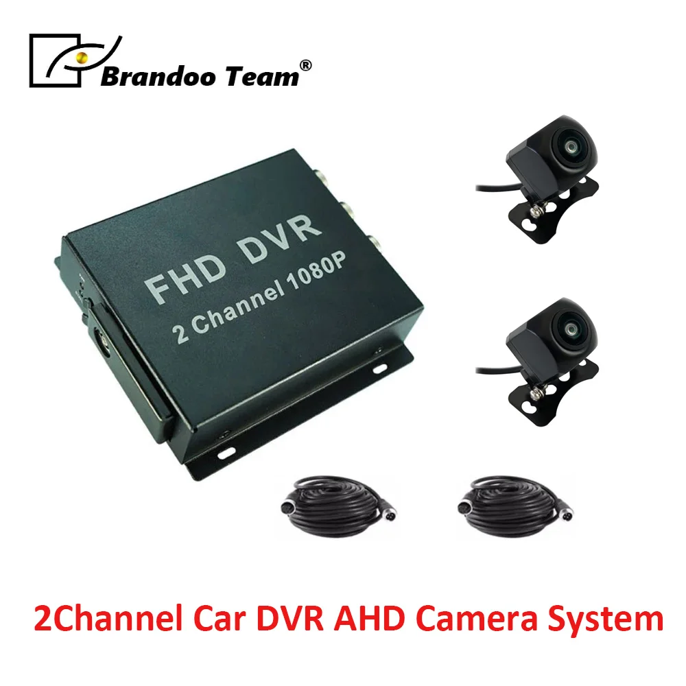 2CH Taksi Araba Kamera DVR Sistemi İle 2 adet 2.0 MP AHD 140 Derece Gece Görüş IR Kamera.