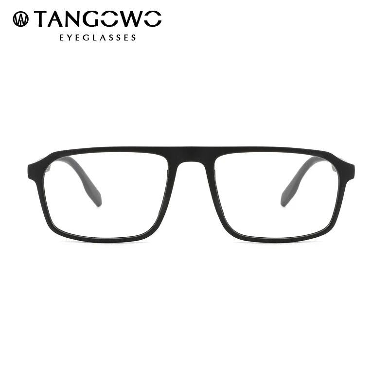 TANGOWO Moda Erkekler Şeffaf Gözlük Çerçevesi Erkekler Kare Ultralight Göz Miyopi Reçete Gözlük TR90 Çerçeve Bacaklar