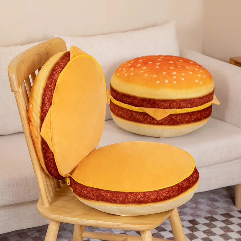 Komik 1 pc 40 cm Güzel Simualtion Peluş Gıda Ekmek Tost Hamburger Yastık Dolması oyuncak yiyecekler Ev Kanepe yer minderi