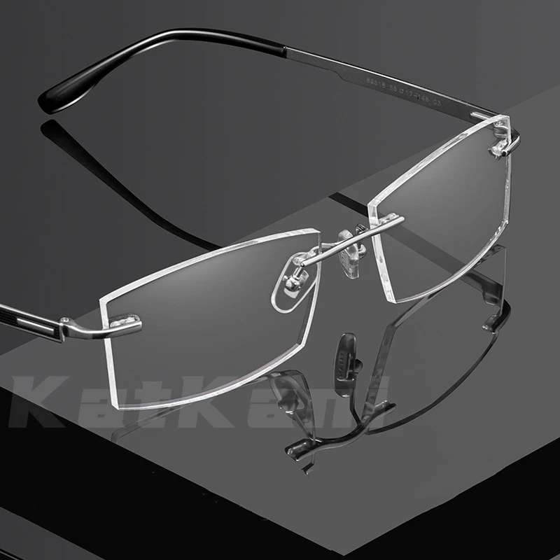 YIMARUILI erkek Ultra Hafif Saf Titanyum Çerçevesiz Gözlük Moda Ve Rahat Optik Reçete Gözlük Çerçevesi 89518