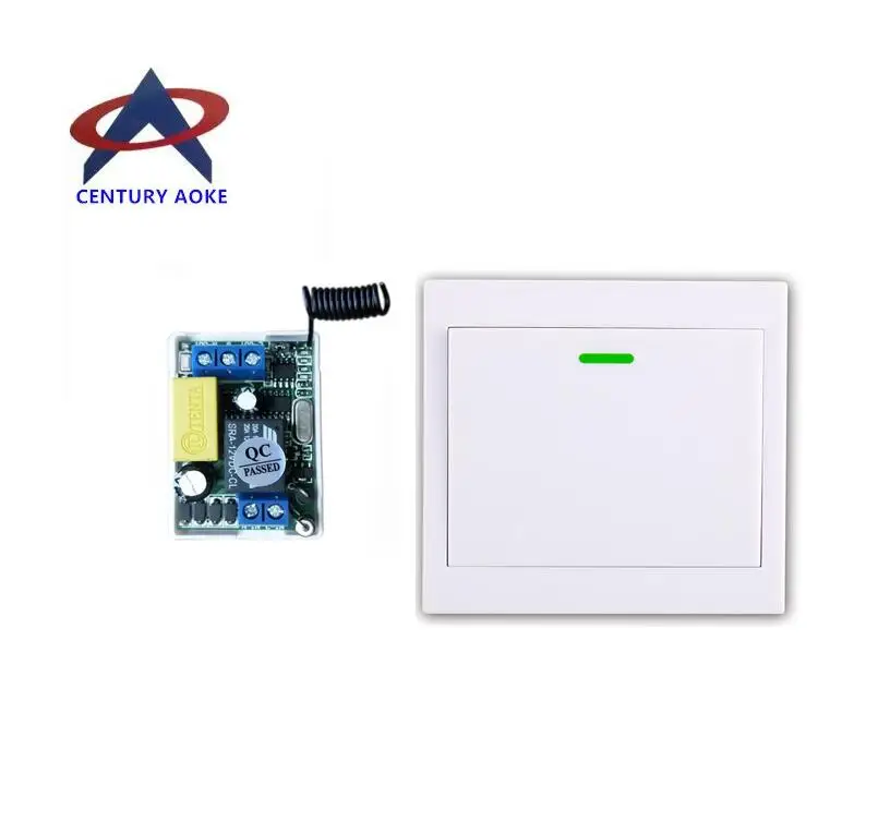 220 v 1 ch RF kablosuz uzaktan kumanda anahtarı 1 alıcı+1 verici Güvenli PCB panel Duvar Uzaktan Verici