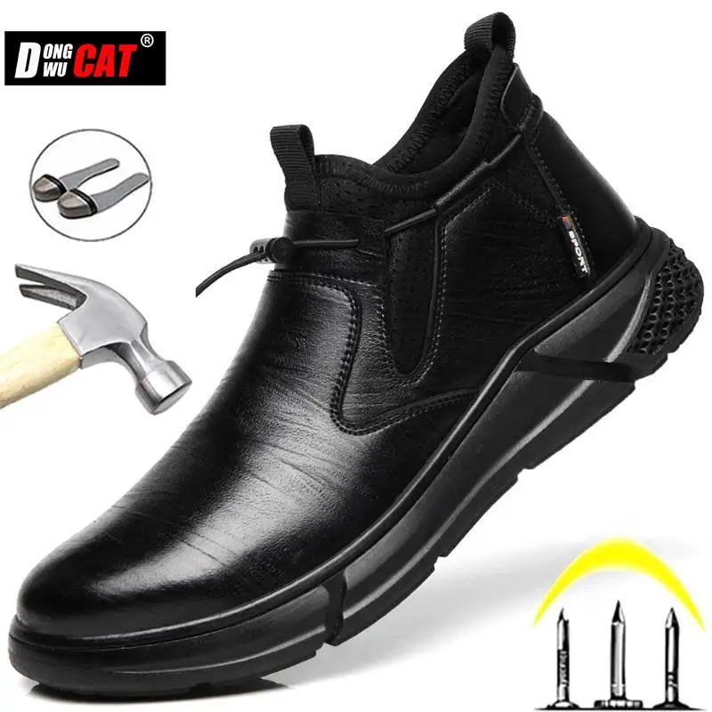 İş çizmeleri Erkekler 2022 Yeni iş ayakkabısı Su Geçirmez İş Sneakers Anti-delinme Güvenlik Botları Çelik Ayak Güvenlik Botları Güvenlik ayakkabıları Erkekler