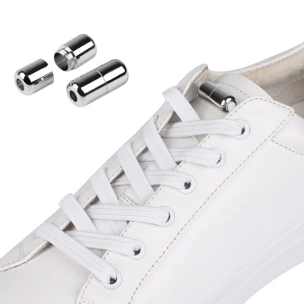 Elastik Hiçbir Kravat Ayakabı Yarım Daire Ayakkabı Bağcıkları Çocuklar Ve Yetişkin İçin Sneakers Ayakkabı Bağı Hızlı Tembel Metal Kilit Danteller Ayakkabı Dizeleri