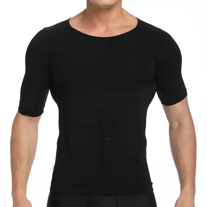 Erkekler Sıkıştırma Gömlek Fanila Tankı Üstleri Egzersiz Yelek Abs Karın Ince Vücut Şekillendirici Sıkı Shapewear