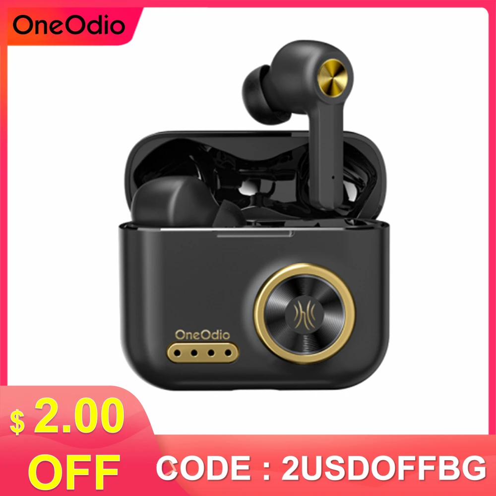 Oneodio F2 TWS Gerçek kablosuz bluetooth Kulaklık Kulaklık HiFi Stereo 48Hrs Çalma Süresi Retro Bluetooth 5.0 Kulaklık Mikrofon İle