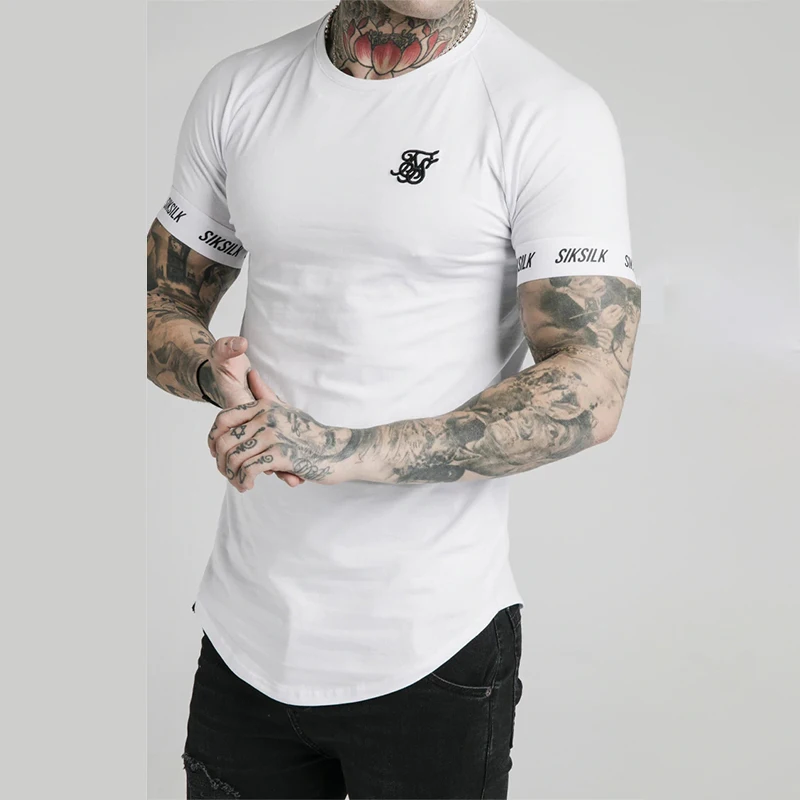 2022 Sik İpek T Shirt Erkek Yaz Kısa Kollu Sıkıştırma Gömlek Örgü Üstleri Tee Marka Erkek Giyim Rahat Moda T-shirt Erkekler Görüntü 4 