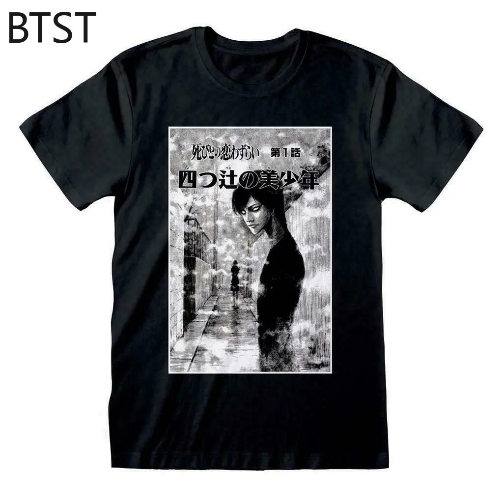 Junji Ito T Shirt Siyah Japon Korku Manga Sanatçı Tomie T Shirt Erkek moda giyim Büyük Boy T-shirt %100 % Pamuk Yaz Tee