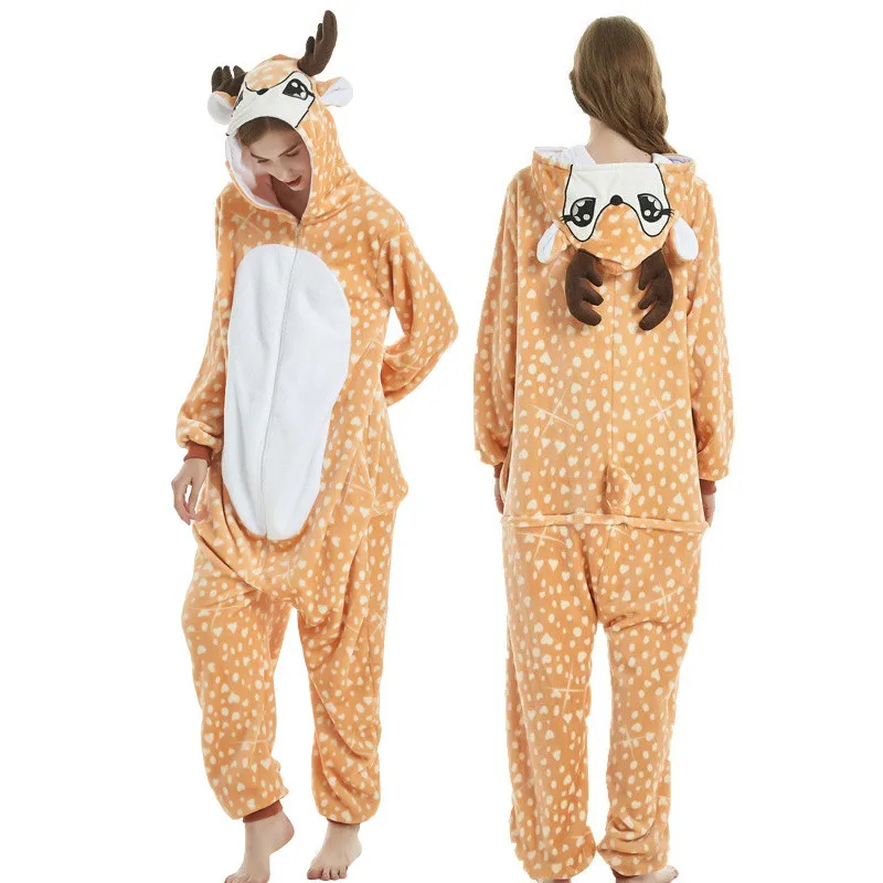 Yeni Noel Onesie Kigurumi Unicorn Onesies hayvanlı pijama Yetişkin Kadın Onesie Kapşonlu Tavşan Panda Totoro Kegurumi