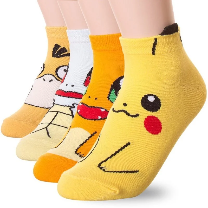 Sevimli Pokemon Pikachu Pamuk Çorap Pokemon Squirtle Charmander Bulbasaur Kawaii Anime Figürü Cosplay Erkekler Kadınlar Pamuk Çorap