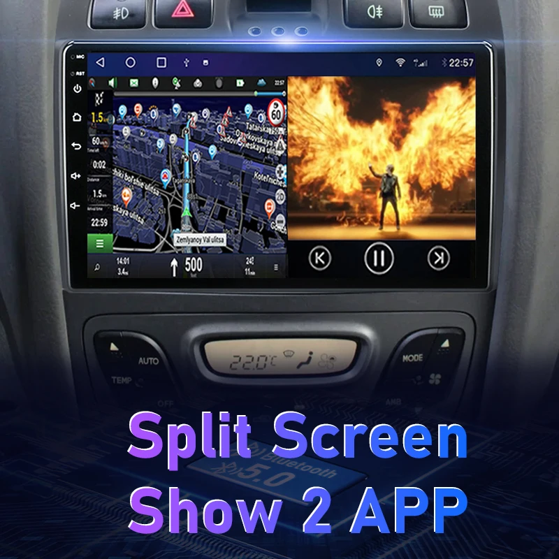 Jansite 2 Din Android 11 Araba Stereo Radyo Hyundai Klasik Santa Fe 2005-2015 Multimedya Video Oynatıcı Carplay Oto DVD Ses Görüntü 2 