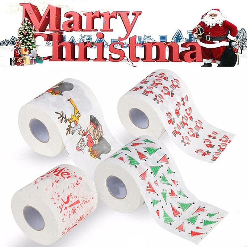 Merry Christmas Peçete Banyo tuvalet kağıdı Kağıt Dekorasyon Desen Renk Peçeteler Noel Yeni Yıl Noel Baba Ev Partisi