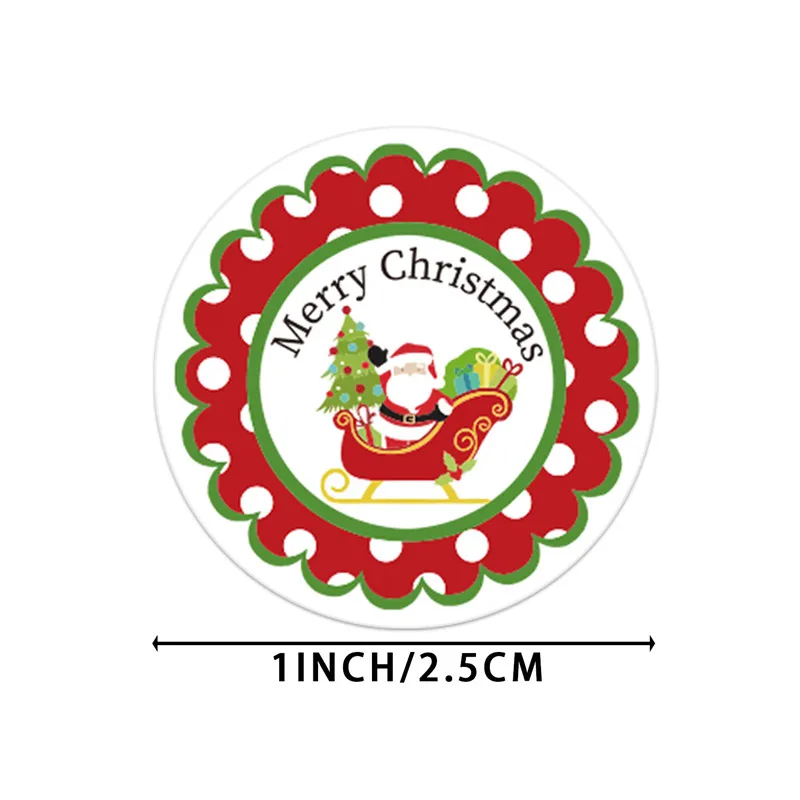 500 adet Merry Christmas Çıkartmalar Noel Yuvarlak Etiketler Rulo Yapışkanlı Noel Zarf Mühür Etiketleri Noel Kartı Tatil Görüntü 5 