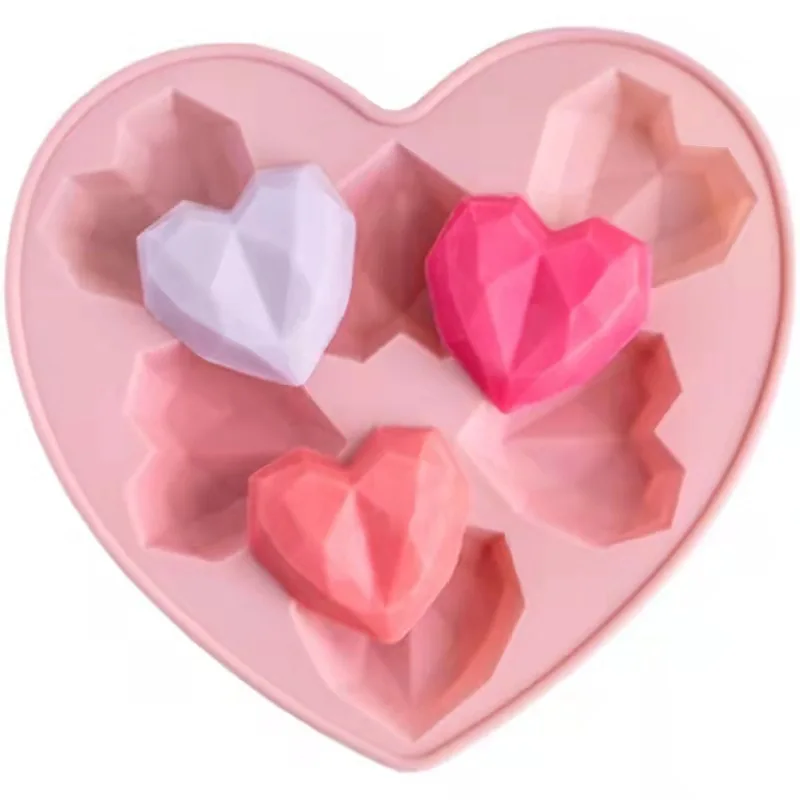 6 Kavite 3D Aşk Şekli Silikon Düğün Şeker Pişirme Kalıpları DIY Kalp Çikolata Kalıpları Kek Süslemeleri Kek Kalıbı