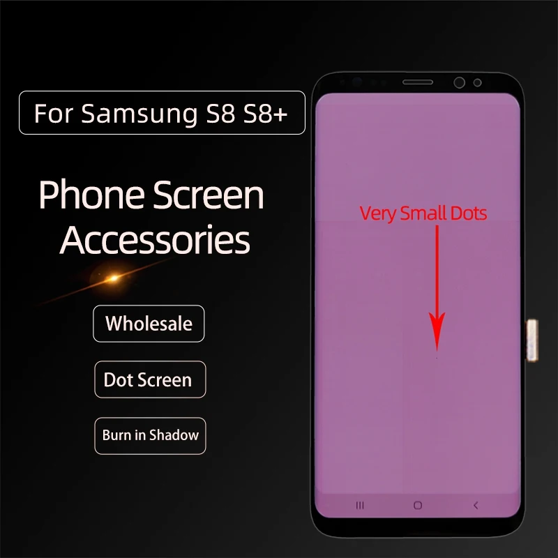 Orijinal Samsung Galaxy S8 LCD AMOLED Yanık Nokta Ekran Çerçeve İle G950U S8 Artı G955F G955U Dokunmatik Ekran Meclisi Ekran