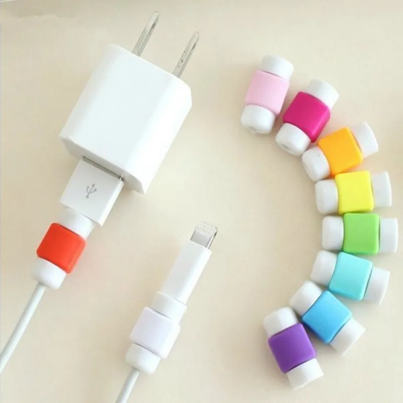 10 adet Kablo Koruyucu Koruyucu USB Şarj Veri Hattı Koruma Kapağı Kol Kablo Sarıcı iPhone iPad için