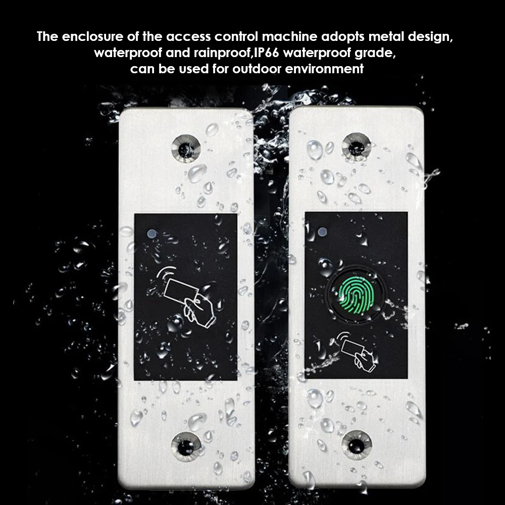 Su geçirmez Metal Erişim Kontrolü Gömülü RFID 125KHZ Okuyucu Anahtarsız Kapı Açacağı Parmak İzi Erişim Kontrolü All-in Makine Görüntü 2 