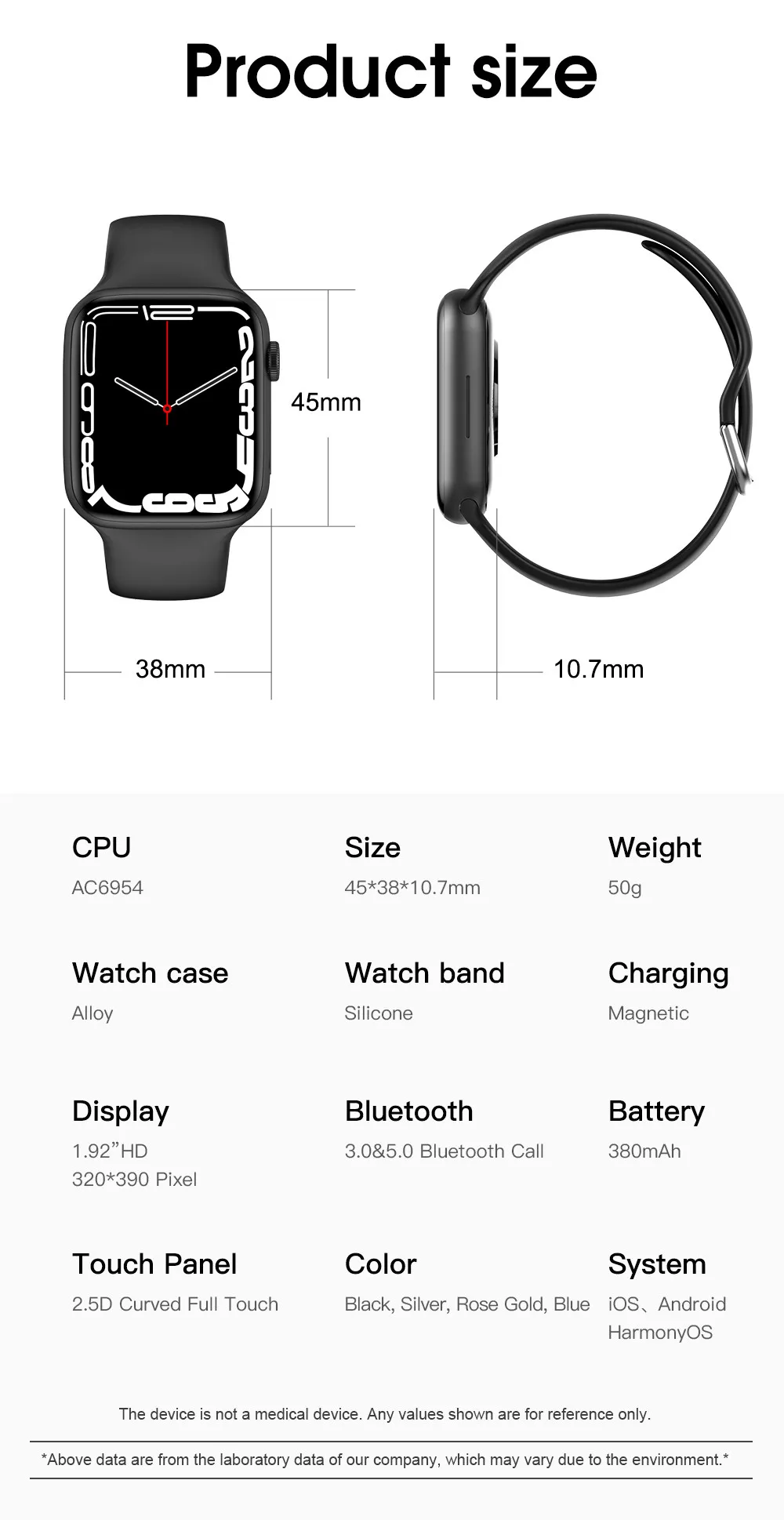 Vıp Bağlantı Orijinal W17 Erkekler akıllı saat Serisi 7 Kadın 1.9 inç Tam Ekran BT Çağrı MÜZİK Spor iphone için akıllı saat Samsung Görüntü 5 