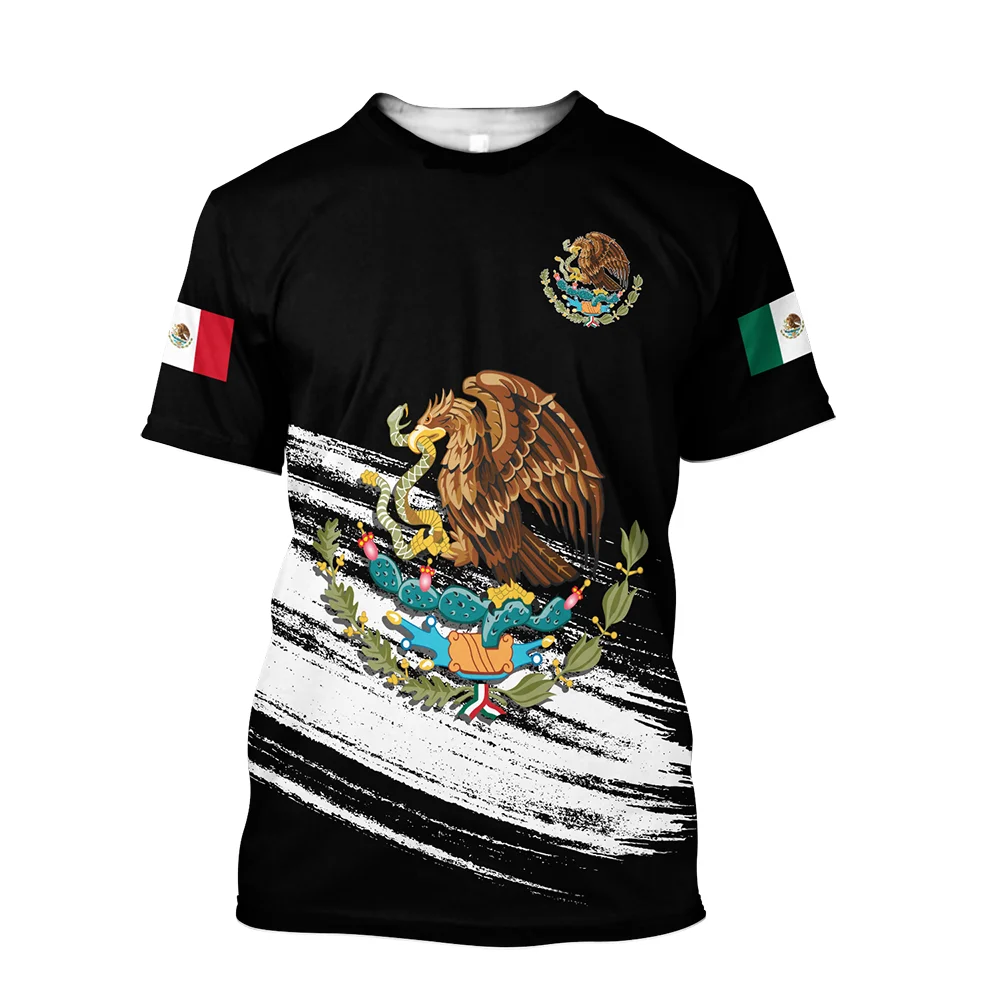 Meksika Bayrağı T Shirt Futbol Forması 2022 Ulusal Amblemi Futbol Takımı Giysileri 22/23 Kısa Kollu Tees Estados Unidos Mexicanos Görüntü 4 