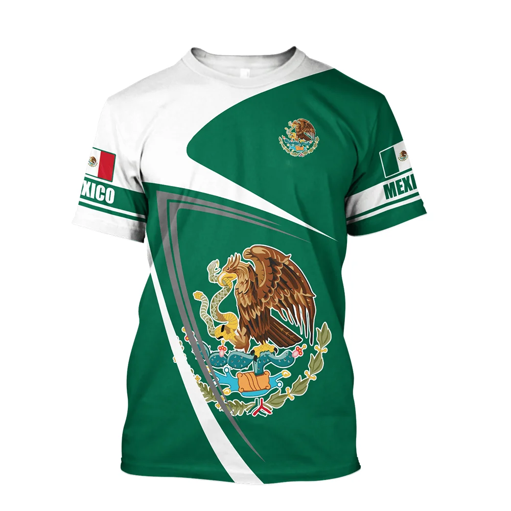 Meksika Bayrağı T Shirt Futbol Forması 2022 Ulusal Amblemi Futbol Takımı Giysileri 22/23 Kısa Kollu Tees Estados Unidos Mexicanos Görüntü 5 
