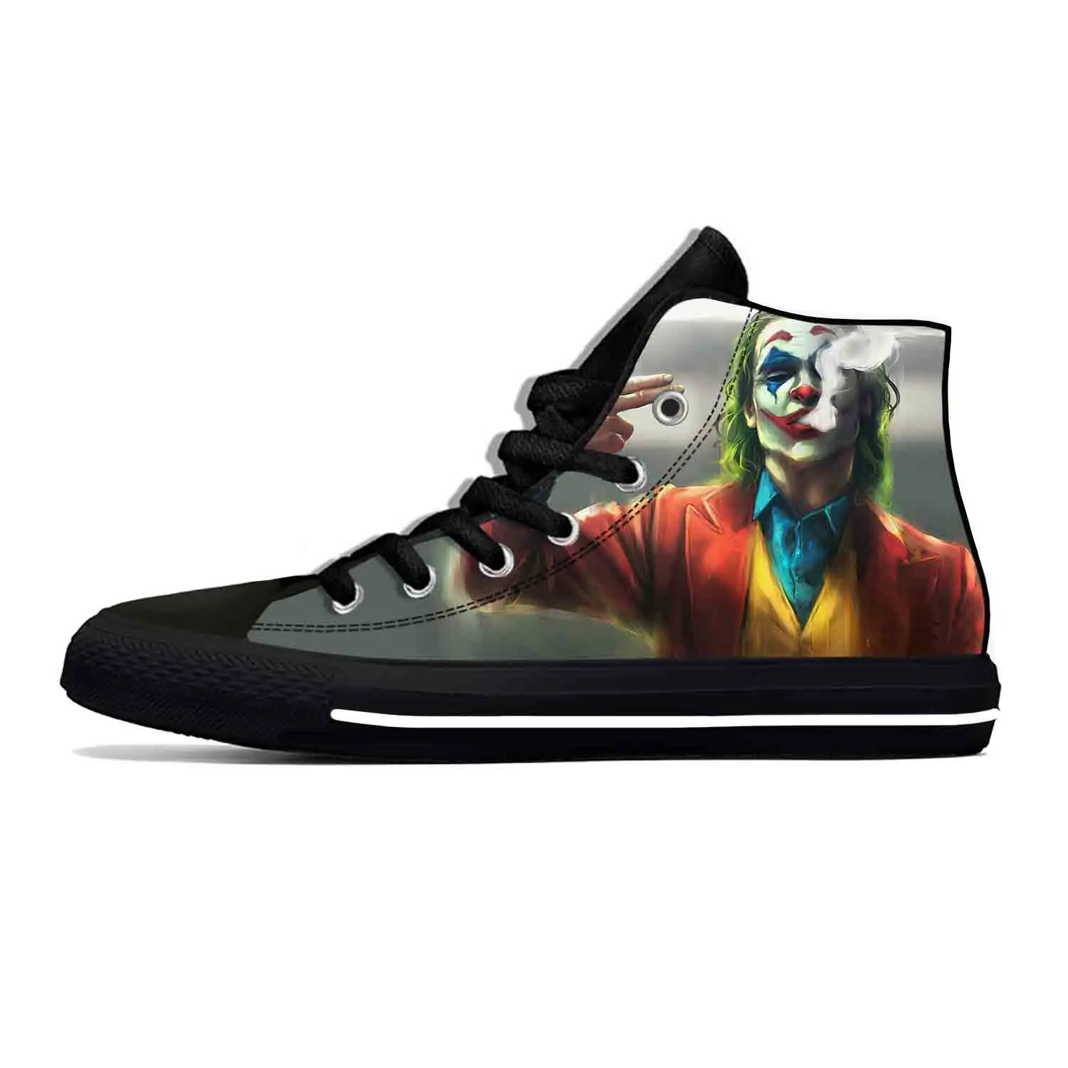 Anime Çizgi Film Joker Palyaço Joaquin Phoenix Rahat Bez Ayakkabı Yüksek Top Hafif Nefes 3D Baskı Erkekler Kadınlar Sneakers