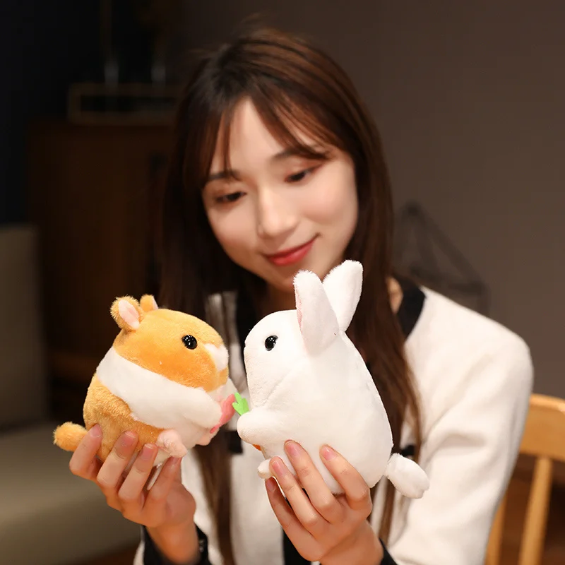 Kawaii Internet Ünlü Çekme Hattı Sallayarak Kuyruk Tavşan peluş oyuncak Tavşan Bebek Çekme Halatı Bebek Sevimli Bebek Kız Arkadaşı doğum günü hediyesi Görüntü 1 