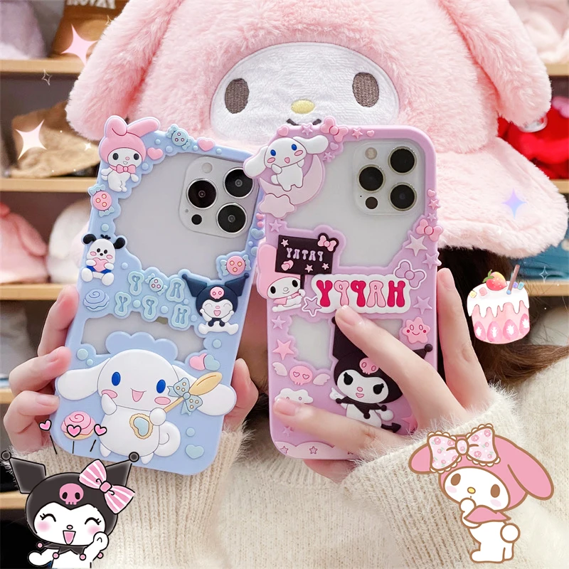 Yeni Kawaii Kuromi Cinnamoroll Cep Telefonu Kılıfı Sanrio iPhone 14 13 12 11 Artı Pro Max Koruyucu Kabuk Kızlar Yılbaşı Hediyeleri