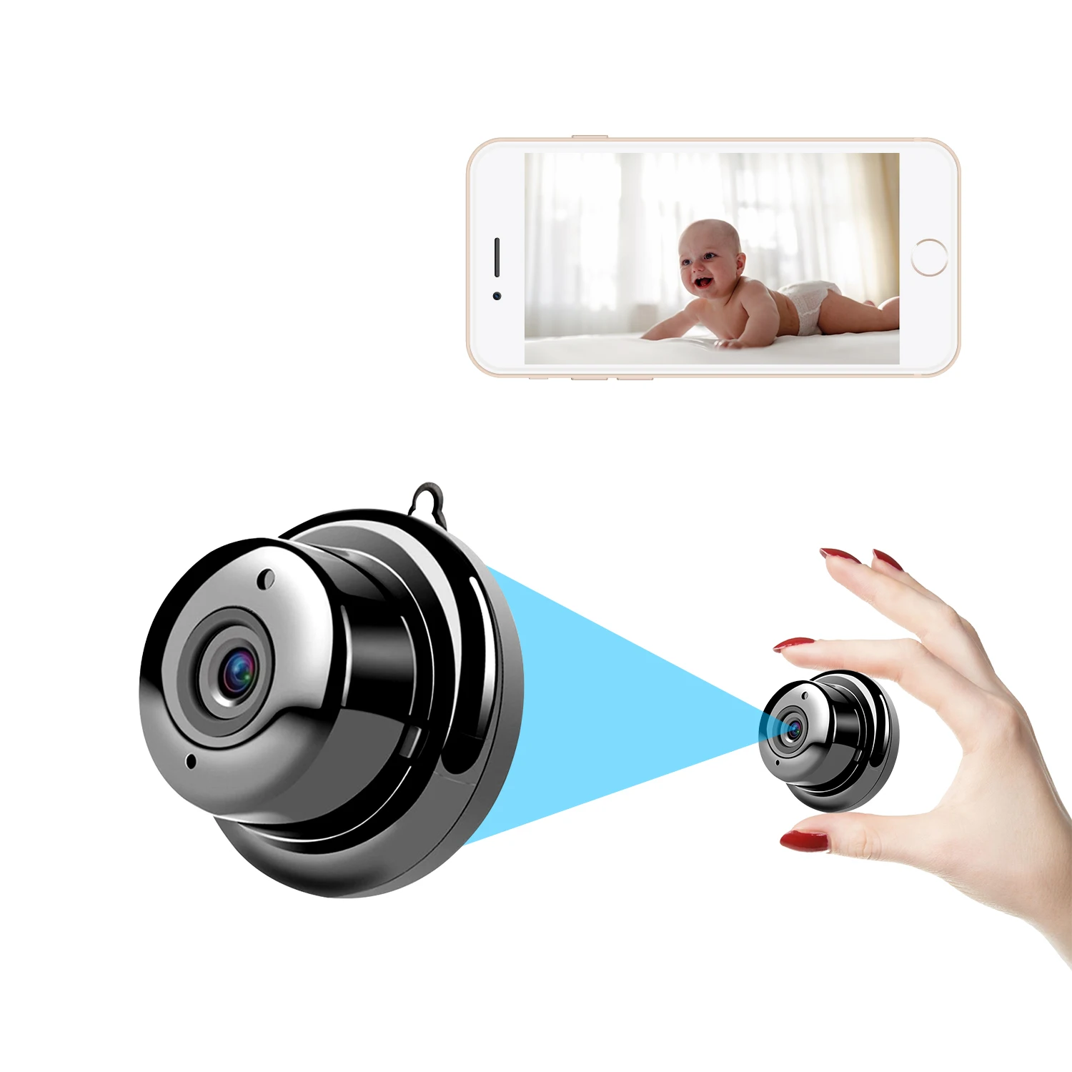 Mini kamera WiFi kamera bağlantısı Taşımak için uygun ve gece görüş fonksiyonu ile yüksek güvenlik kamerası APP HDWİCAMpro