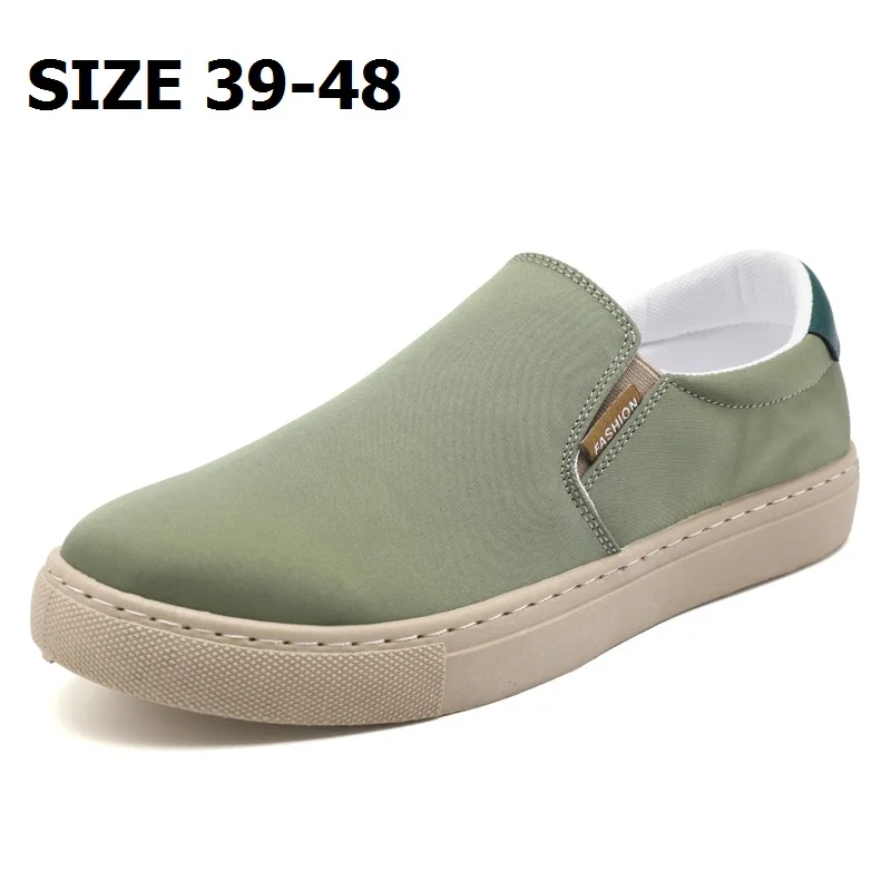 Yeşil kanvas sneaker erkek Sonbahar loafer ayakkabılar Erkek Spor Ayakkabı Adam Slip-Ons Sportif Açık Sürüş Makası Tekne Ayakkabı Moccasins