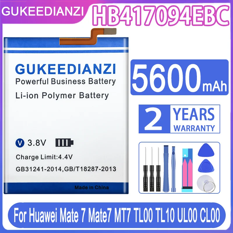 GUKEEDIANZI HB417094EBC Pil Için Huawei Ascend Mate 7 Mate7 MT7 MT7-TL00 MT7-L09 MT7-TL10 UL00 CL00 5600 mAh Bateria Aracı