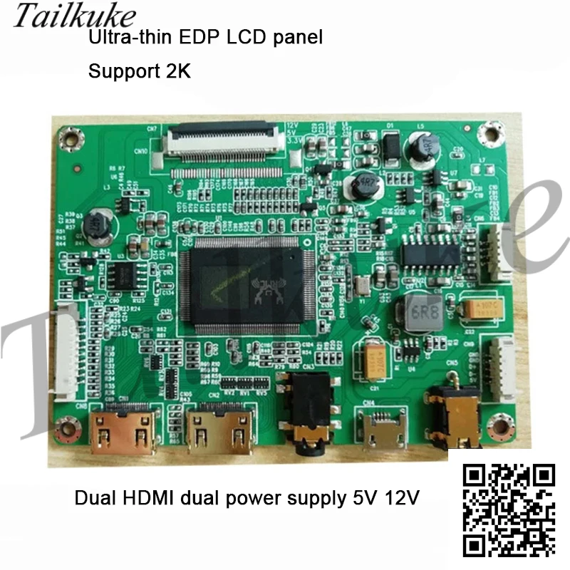 Ultra ince Çift HDMİ HD EDP sürücü panosu 2K LCD HDR Anakart Desteği 12v 5V Güç Kaynağı 30P