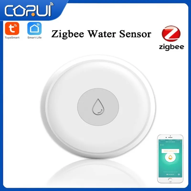 CORUI Zigbee Tuya Akıllı su kaçak sensörü Kablosuz Sel Dedektörü Su Kaçağı Algılama Otomasyon Güvenlik Akıllı Ev
