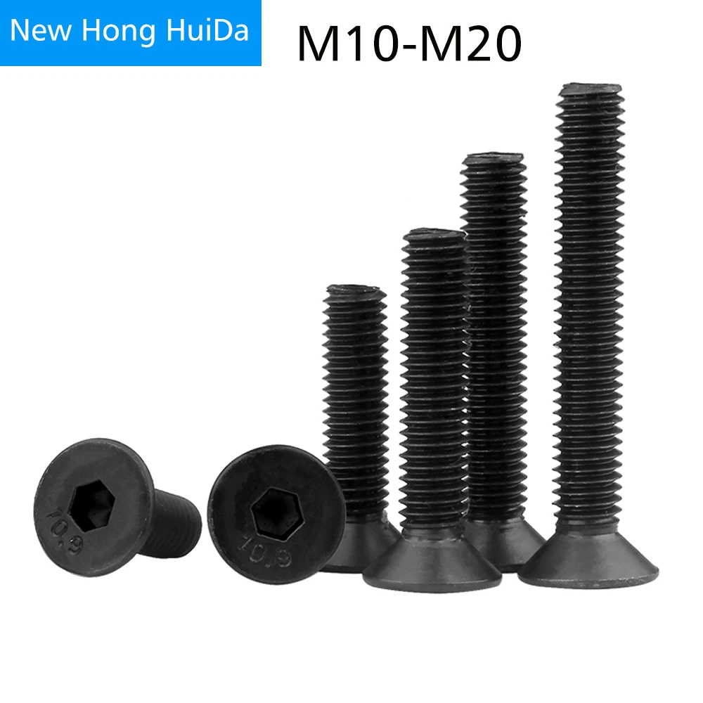 Altıgen başlı soket Kapağı Vida Metrik Konu Düz Allen Kafa Makinesi Cıvata Siyah 12.9 Sınıf Karbon Çelik M10 M12 M14 M16 M20