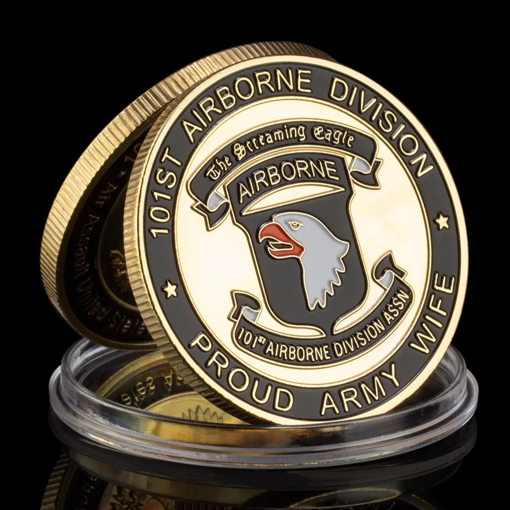 Amerika Birleşik Devletleri Hava Kuvvetleri 101st Havadan Bölümü Hatıra Sikke Çığlık Kartal Altın Kaplama Mücadelesi Coin hatıra parası
