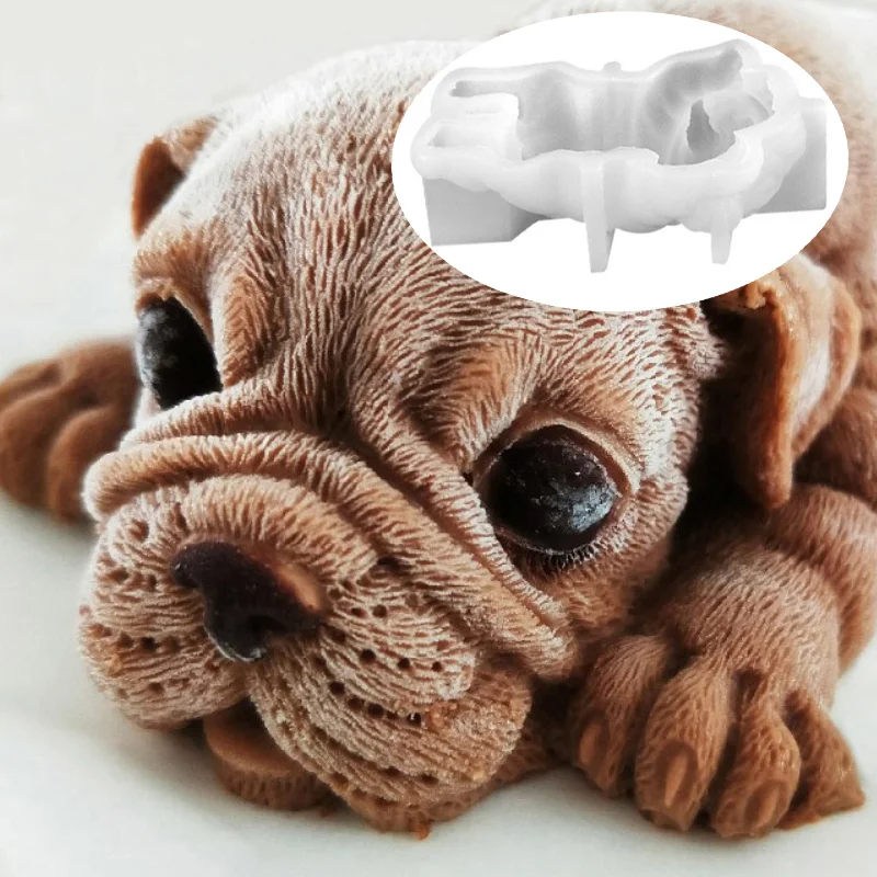 15 Stilleri Köpekler Mousse Kek silikon Kalıp Fondan Çikolata Şeker Gumpaste Lolipop Kristal Epoksi Reçine Yumuşak Kil Fırında Araçları C364