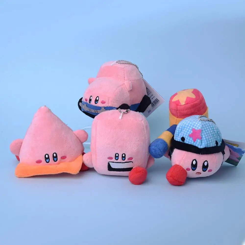 Sanrio Kirby Kawaii Yaklaşık 10Cm Anahtarlıklar Oyun Araba İçecek Makinesi Kapi Peluş Bebek Kolye Hediyeler Kız Arkadaşlar için Çocuk