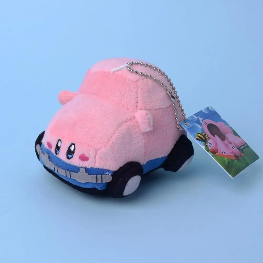 Sanrio Kirby Kawaii Yaklaşık 10Cm Anahtarlıklar Oyun Araba İçecek Makinesi Kapi Peluş Bebek Kolye Hediyeler Kız Arkadaşlar için Çocuk Görüntü 3 
