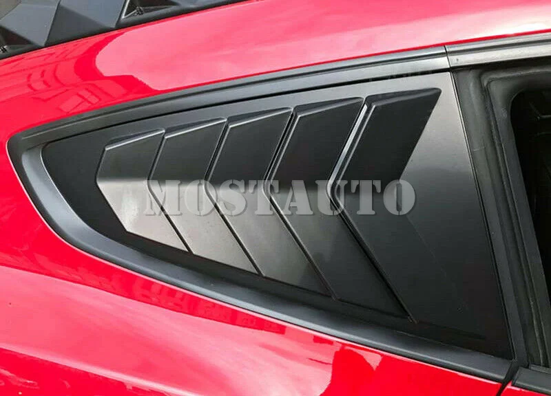 Ford Mustang 2015-2019 için Mat Siyah Arka Pencere Panjur Kepenkleri Kapak Trim 2 adet Araba Aksesuarları İç Araba Dekor Araba Trim