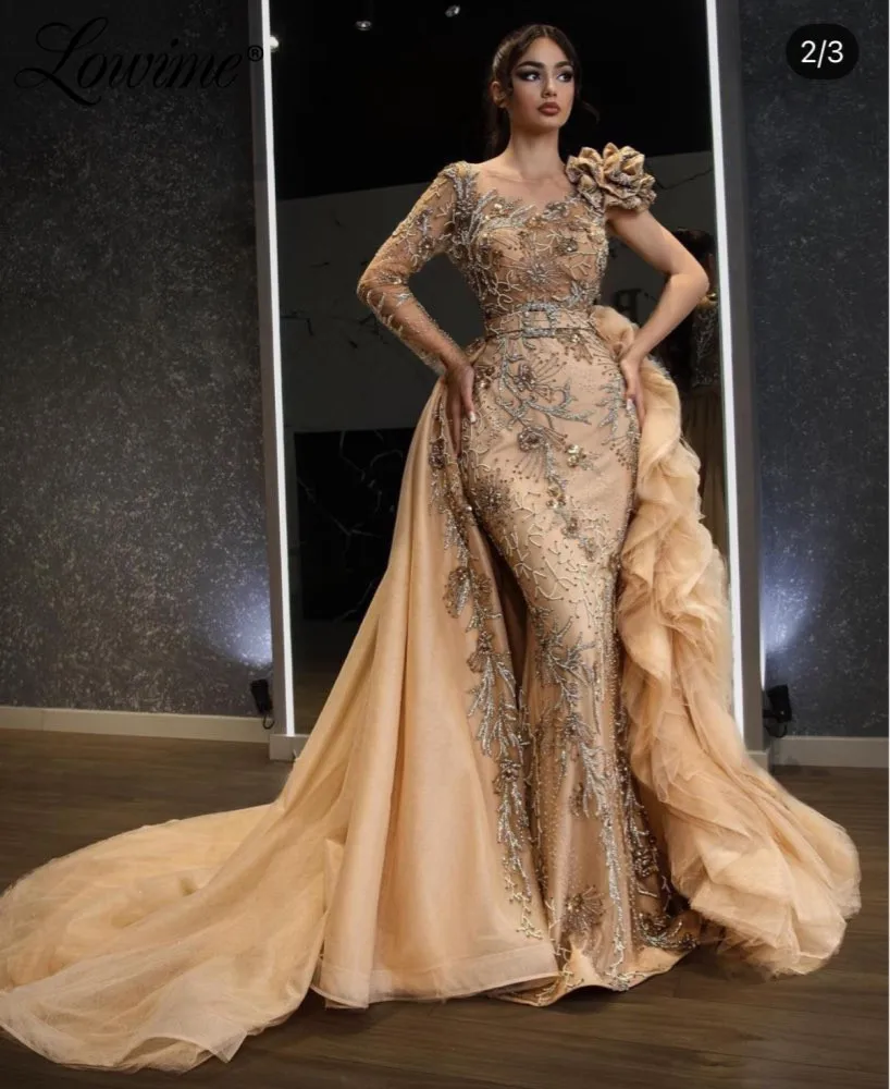2021 Couture Dubai Türk Boncuklu Abiye Kadın Parti Törenlerinde Ayrılabilir Tren İle Robe De Soiree Resmi Kaftan Abaya