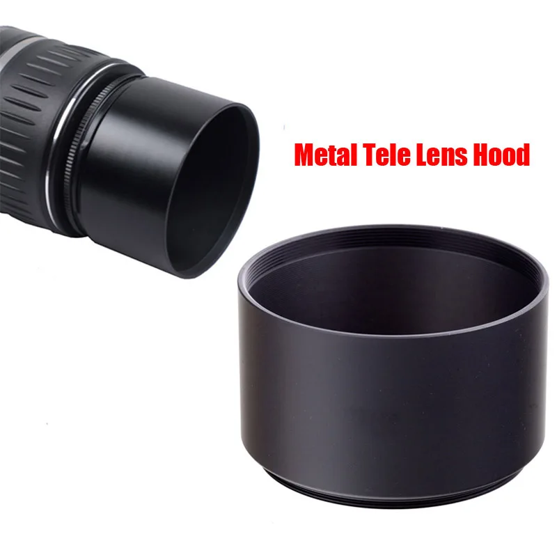 Metal Tele Lens Hood 37mm 39mm 40.5 mm 43mm 46mm Vidalı Telefoto Tübüler Lente Korumak Canon Nikon Sony Olympus DSLR
