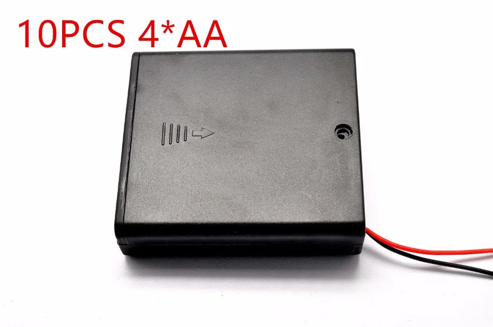 10 ADET 4 AA Pil Tutucu Saklama Kutuları ile On/off Anahtarı Kapağı 15cm Kablo DIY Aydınlatma Oyuncaklar Güç Kaynağı