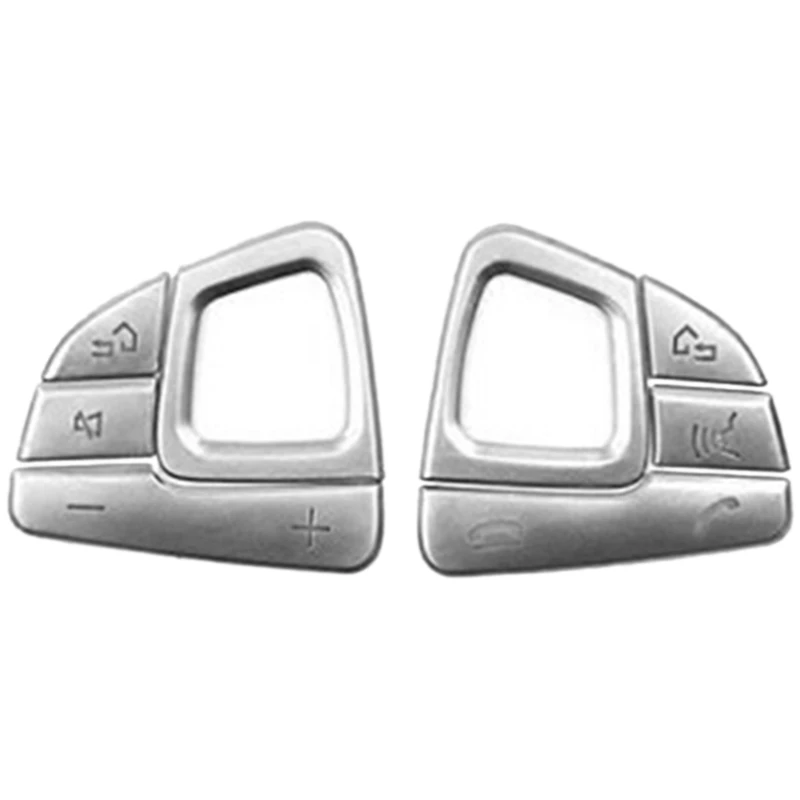 AU05-8Pcs Gümüş Araba direksiyon düğme kapağı Trim için Mercedes E Sınıfı W213 2016-2019 Araba İç Aksesuarları Styling