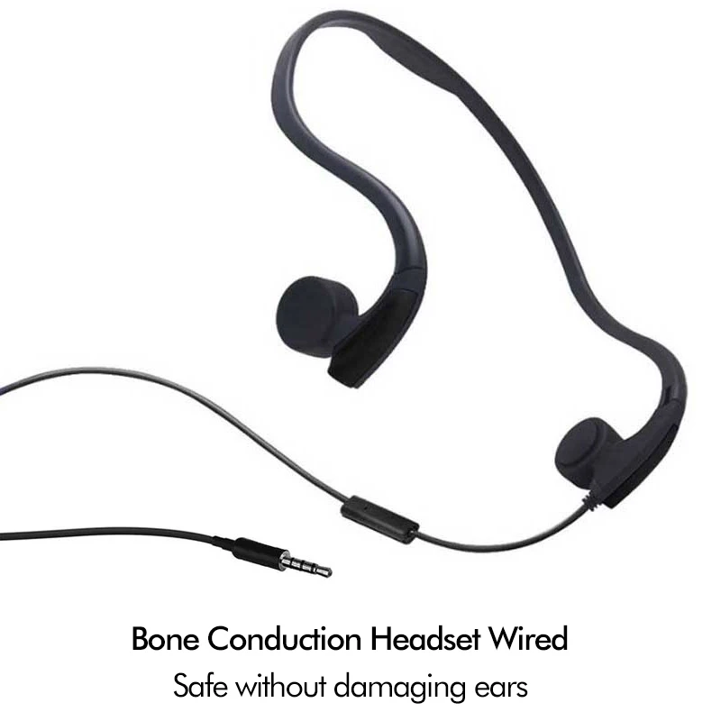 Kemik İletim İletim Kulaklık Kablolu Kulaklık Açık Spor Akıllı Kulaklık Boyun Bandı için Mic ile iPhone Xiaomi Samsung LG
