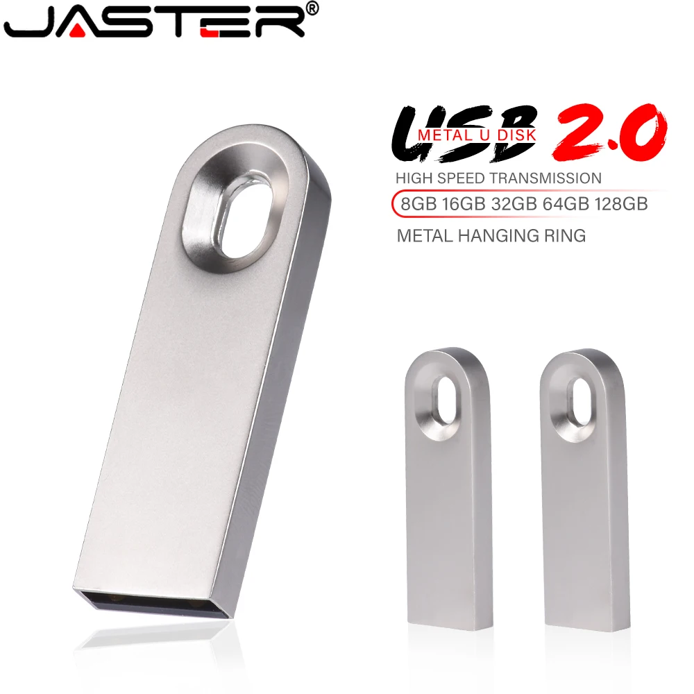 JASTER Metal USB 2.0 Flash Sürücü 32GB Ücretsiz Özel LOGO İş Hediye U Disk 16GB Memory Stick 64GB Yeni Promosyon Kişiselleştirilmiş