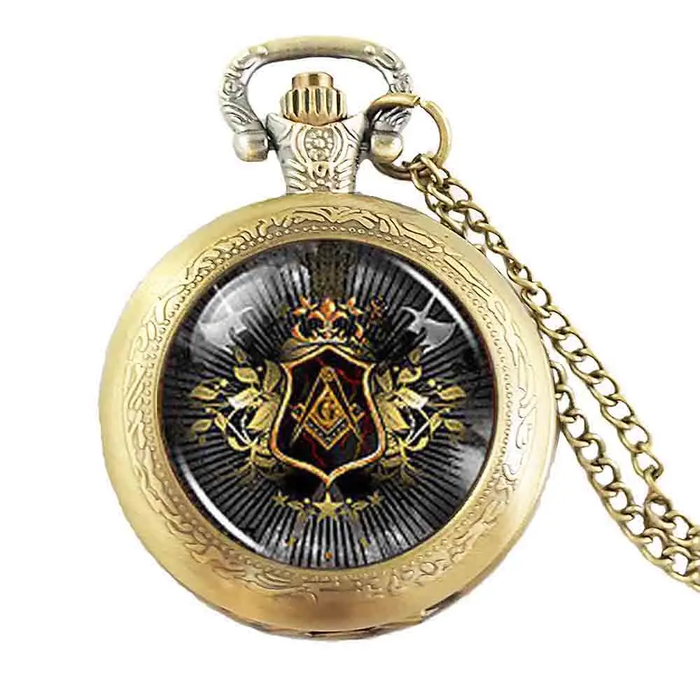 Steampunk Masonik Ücretsiz Mason Mason İlluminati cep saati Kolye 1 adet / grup Erkekler Classis Vintage Zincir Reloj de bolsillo